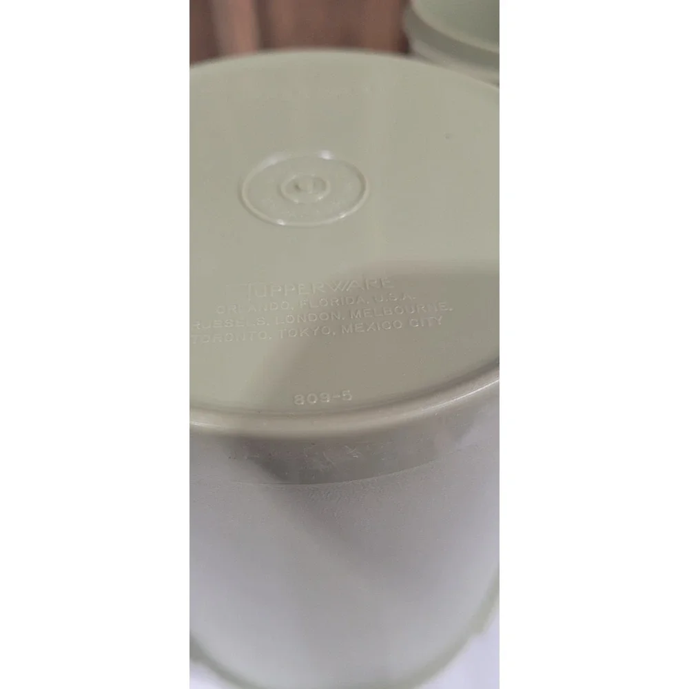 Set of 3 Tupperware 807 809 811 Canisters Sunburst Green no Lids Vintage